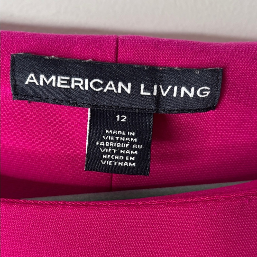 Gibson Vibrant Hot Pink Long Sleeve Shift Dress SZ-12 - Picture 2 of 6